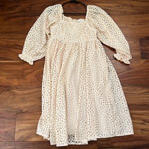 Size medium storia dress. Off white with gold threading detail.